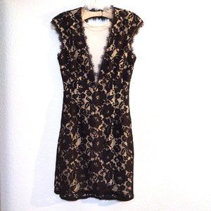 Aidan by Aidan Mattox | Sz: 8 | Black Plunging Neckline Lace…